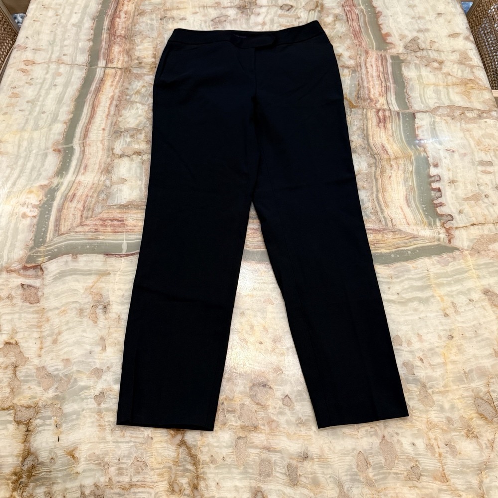 AK Anne Klein‎ Stretch Black Straight Leg Career Dress Pants Women's 6P